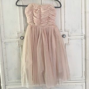 Tan formal baby doll dress